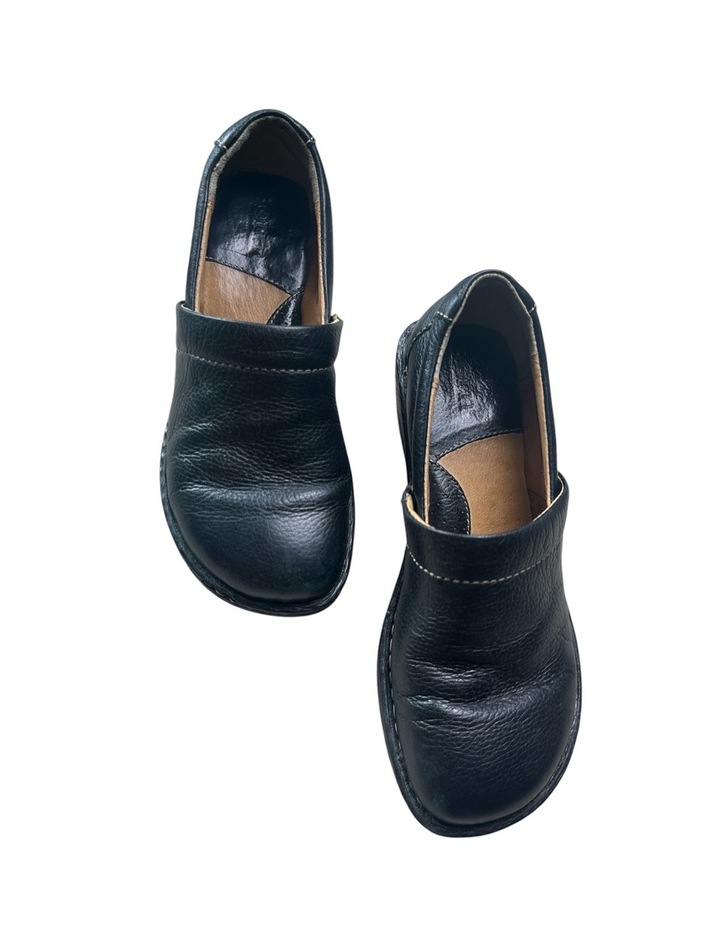 Born Black Leather Slip-On Shoes
